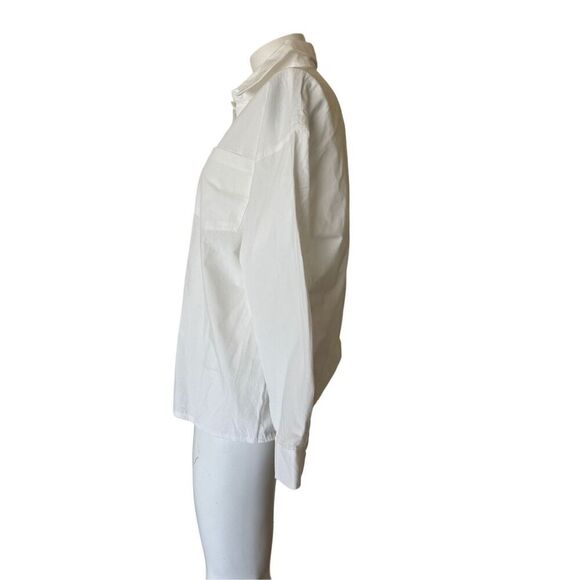 Dazy women’s M white button up shirt NWT long sleeve top classic - Picture 2 of 7